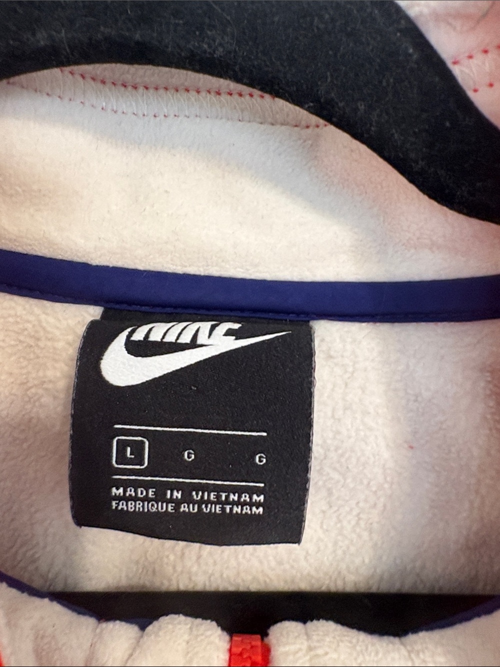 Nike Red, Cream & Navy Colorblock Fleece Half-Zip Pullover - Picture 5 of 5